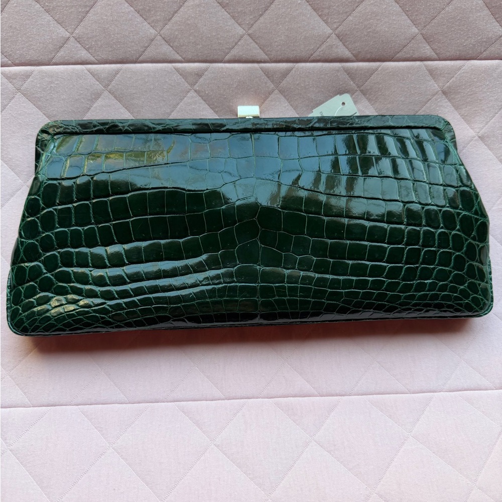 Lambertson Truex Genuine Crocodile Clutch Vintage NWT - Picture 2 of 7